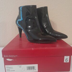 Enzo Angiolini Black Patent Leather Booties Sz6